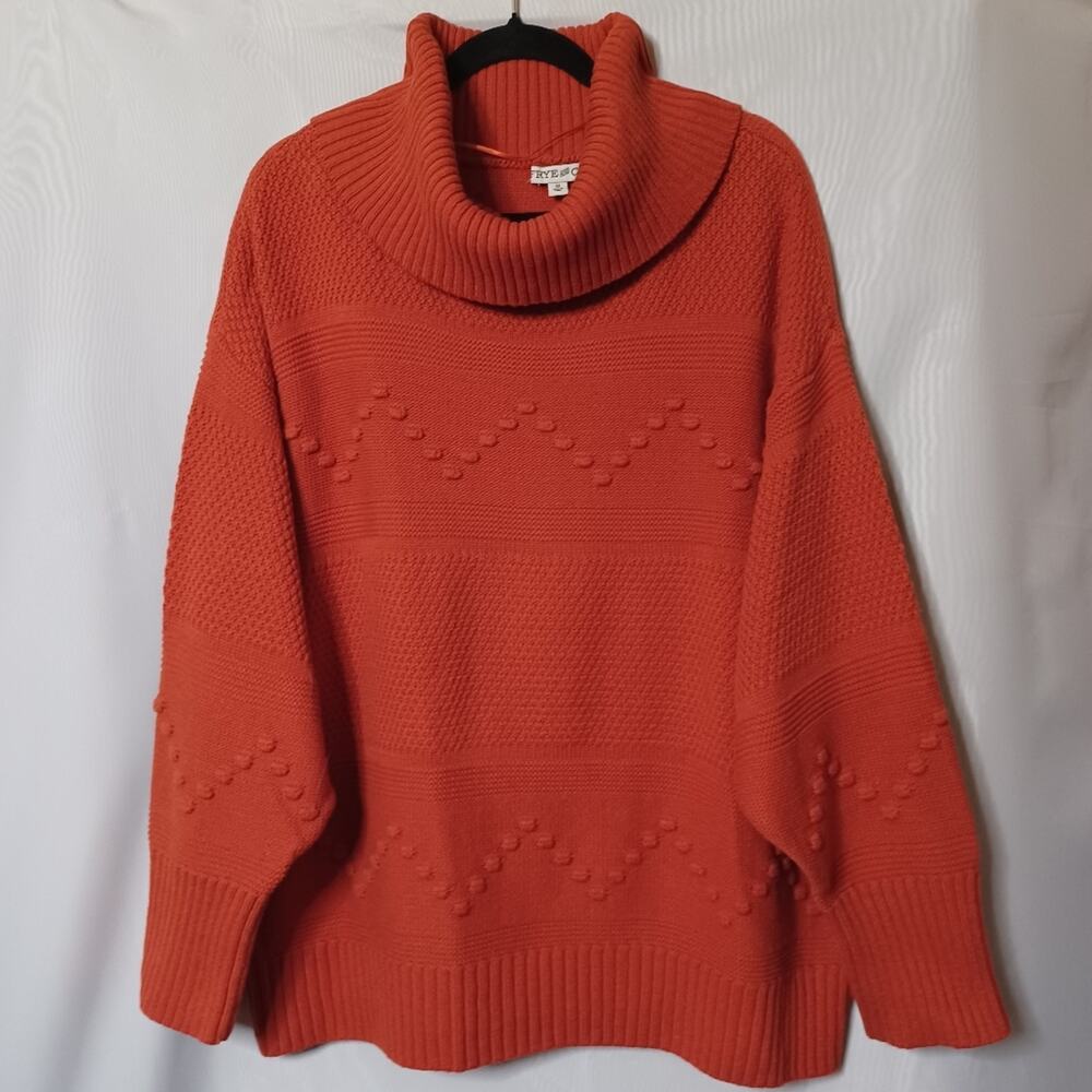 FRYE & Co Women's Orange Cowl Neck Long Sleeve Sweater. Size 1X